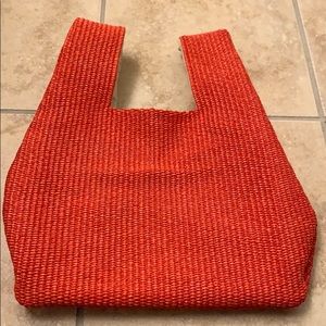 Small Coral straw bag